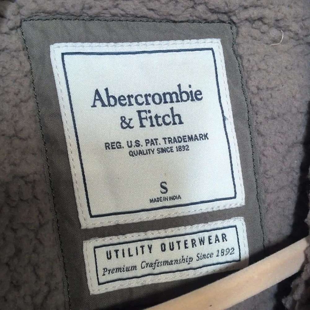 Abercrombie & Fitch Olive Hooded Utility Parka, Size Small, EUC, Y2K, Vintage - Picture 4 of 12